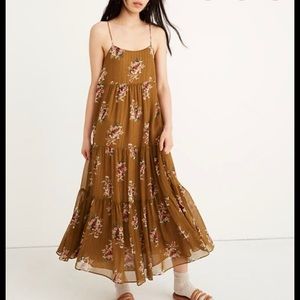 Madewell cami tier midi dress in classic corsage